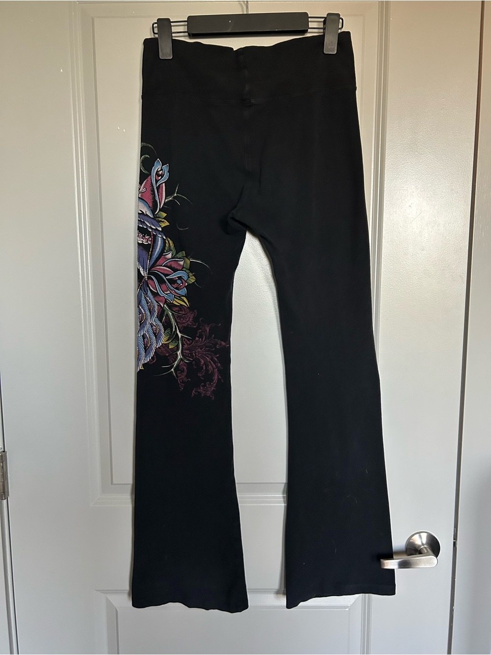 T Party Fashion Y2K Black Leggings with Multicolor Grunge Side detail - Picture 7 of 9